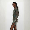 Aurelia Rose Mirage Mesh Dress with Keyhole Detail - Lustreve