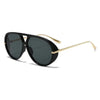 Aviator Fashion Sunglasses with Yellow Tinted Lenses - Lustreve