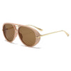 Aviator Fashion Sunglasses with Yellow Tinted Lenses - Lustreve