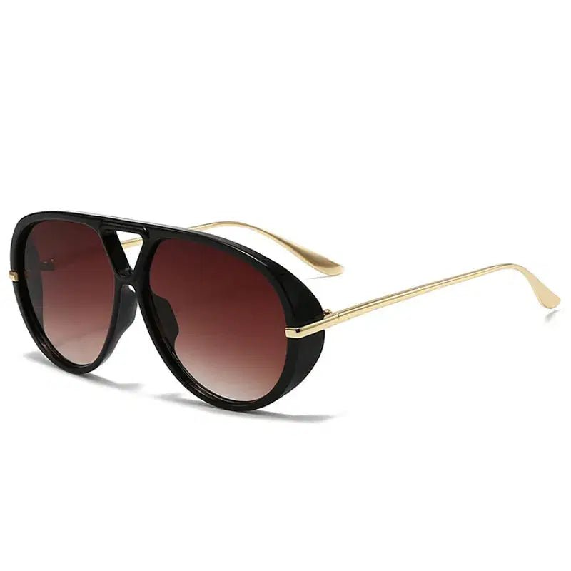 Aviator Fashion Sunglasses with Yellow Tinted Lenses - Lustreve