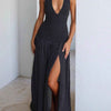 Polka Dot Halter Neck Maxi Dress
