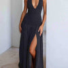 Polka Dot Halter Neck Maxi Dress
