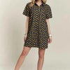 ADORA Floral Button-Up Mini Denim Dress