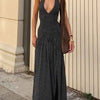 Polka Dot Halter Neck Maxi Dress