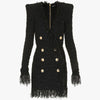 Midnight Luxe Fringe Woolen Jacket Dress