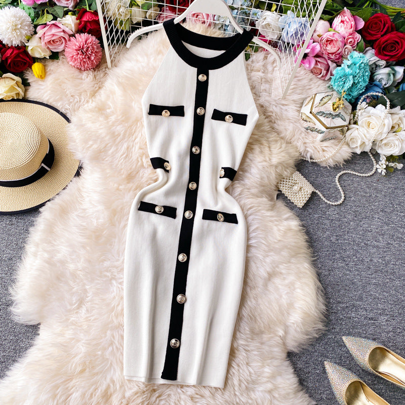 Robe moulante en maille à épaules dénudées Aurelia