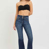 RISEN High Rise Flare Jeans With Seam Detail Waistband