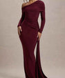 One-Shoulder Ruched Maxi Dress