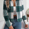 Chic Elegant Plaid Long Sleeve Coat