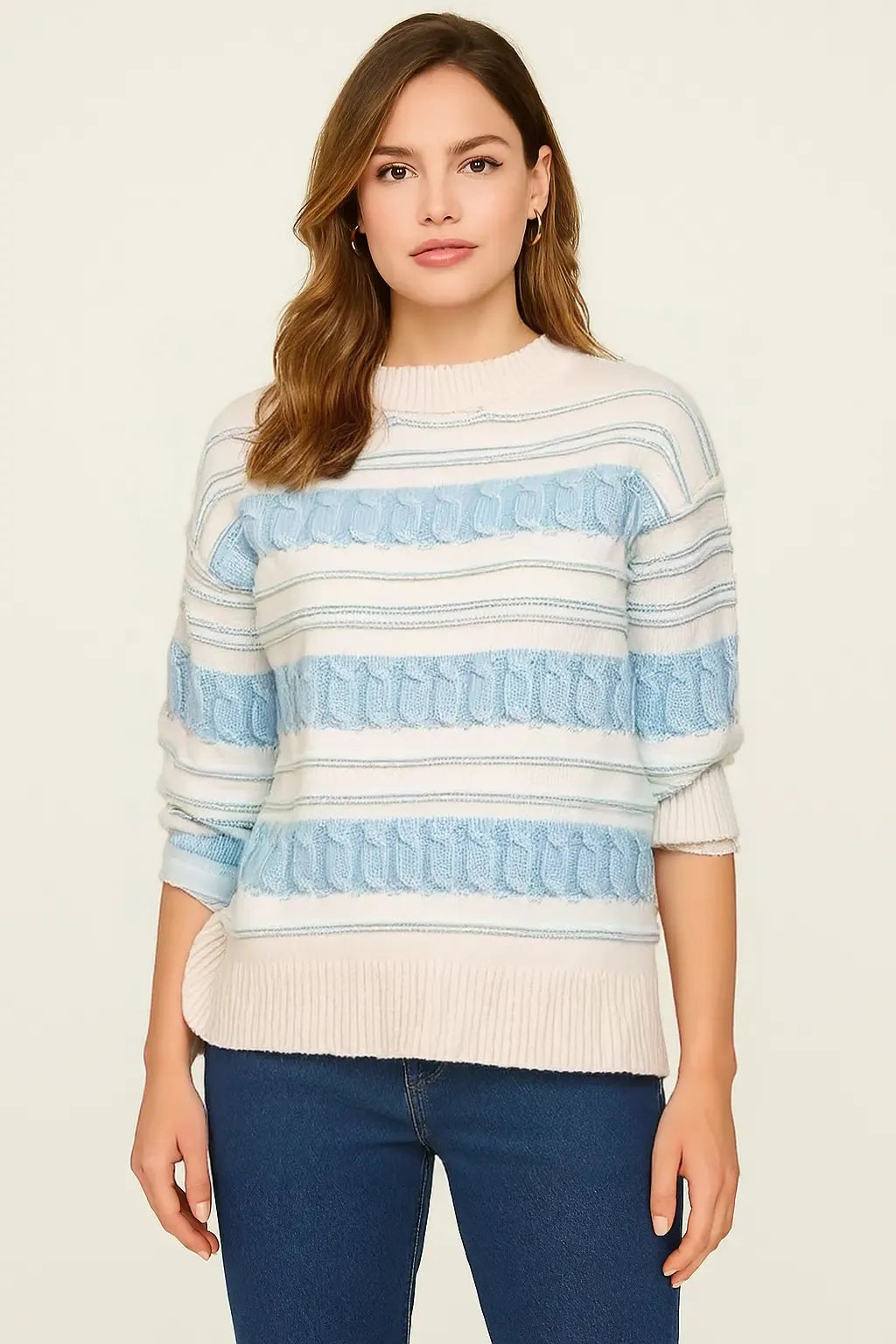Parisian Breeze Striped Pullover Sweater
