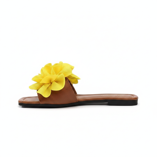 Emerald Blossom Flat Sandals