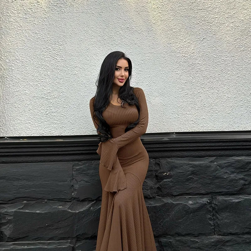 Robe écharpe en tricot confortable