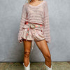 POL Drawstring Floral Shorts with Button Placket