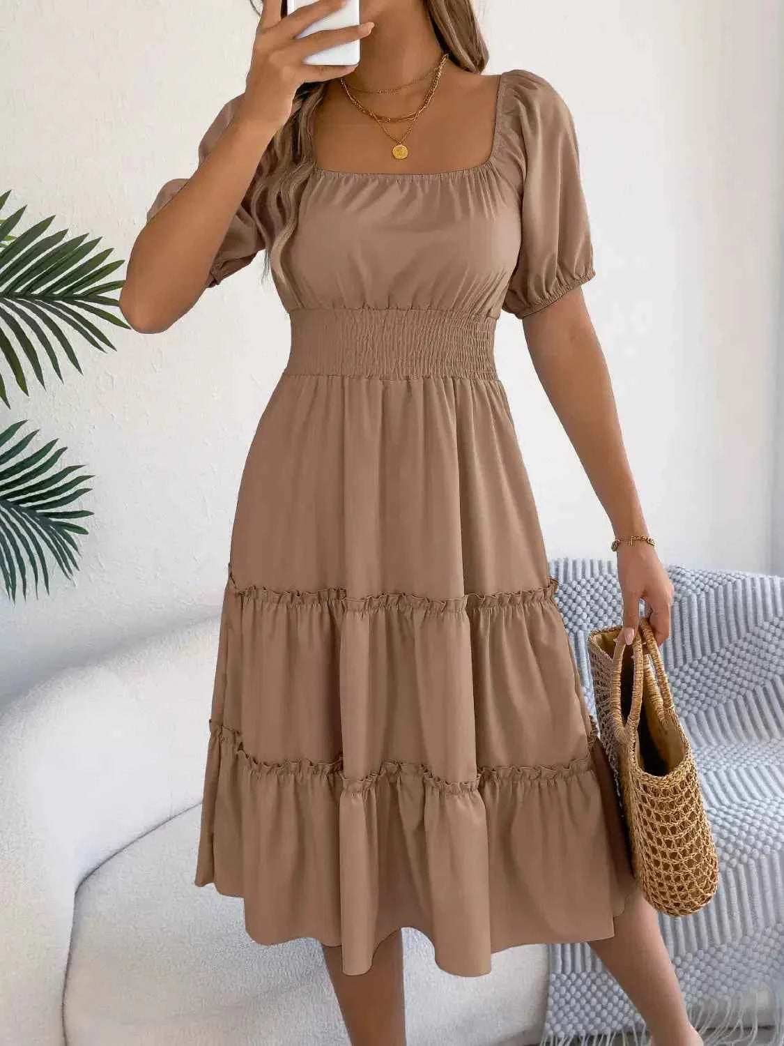 Sky Tiered Flare Dress