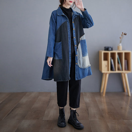 Japanese   Retro  Denim Coat