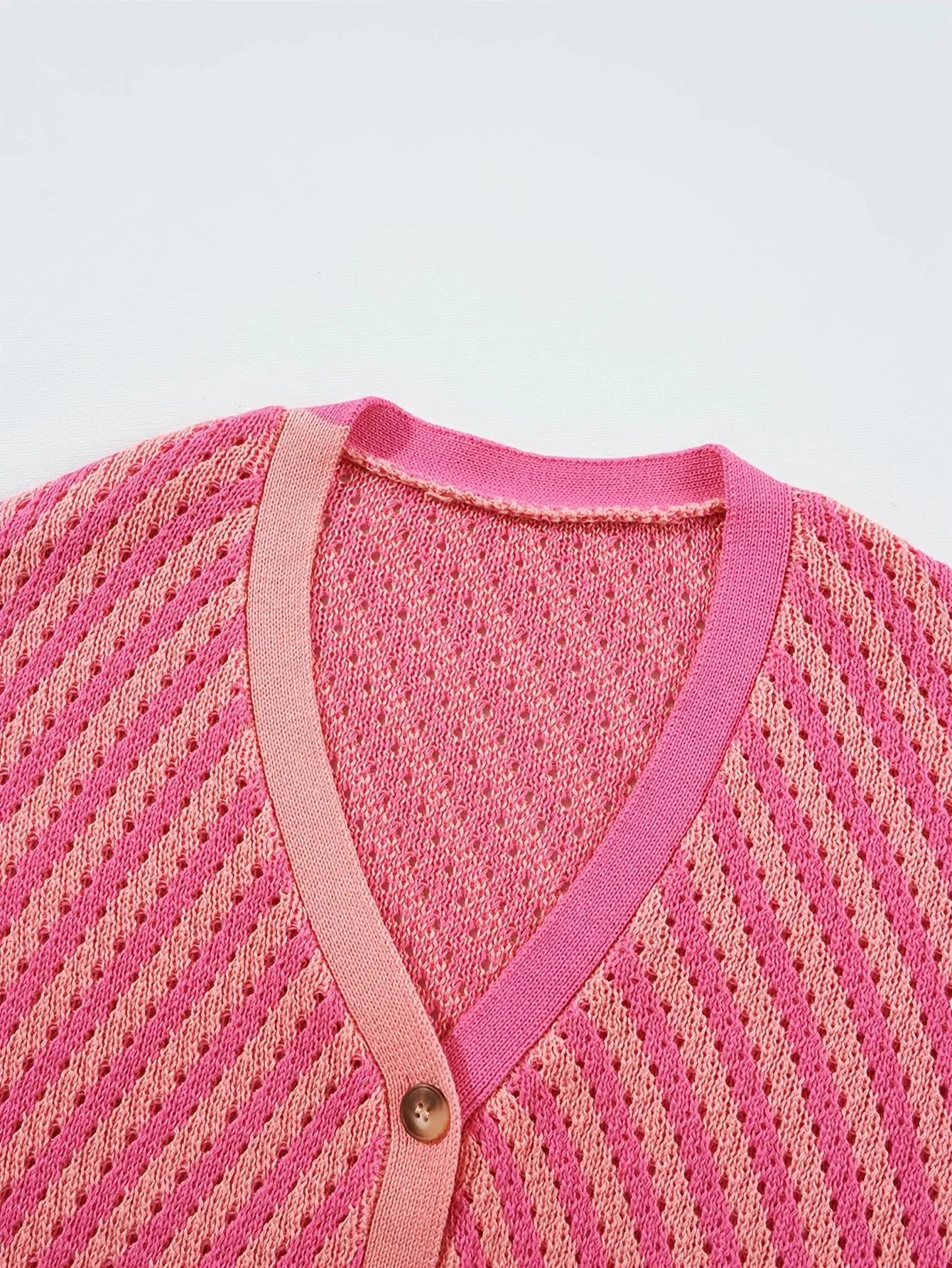 Pull col V à rayures patchwork