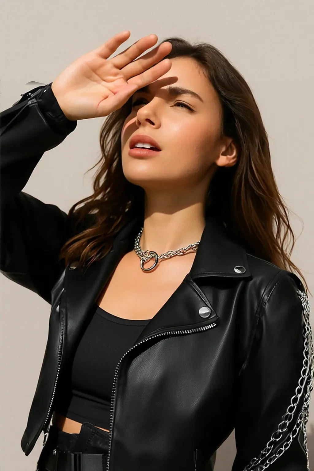 Schnellste Fahrt Kette Lederjacke 