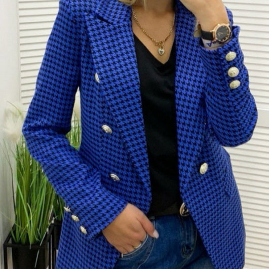 Kendall Houndstooth Blazer Pocket Coat
