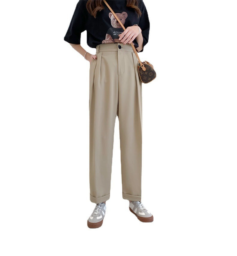 Crisp  High-Waist Pleated Trousers
