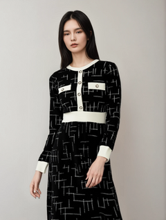 Afterglow Jacquard Strickkleid