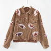 Rugby Print Baseball Jacket