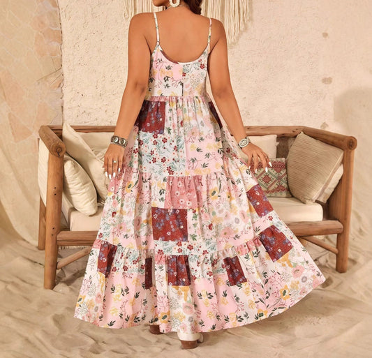 Petal Flow Maxi Dress"