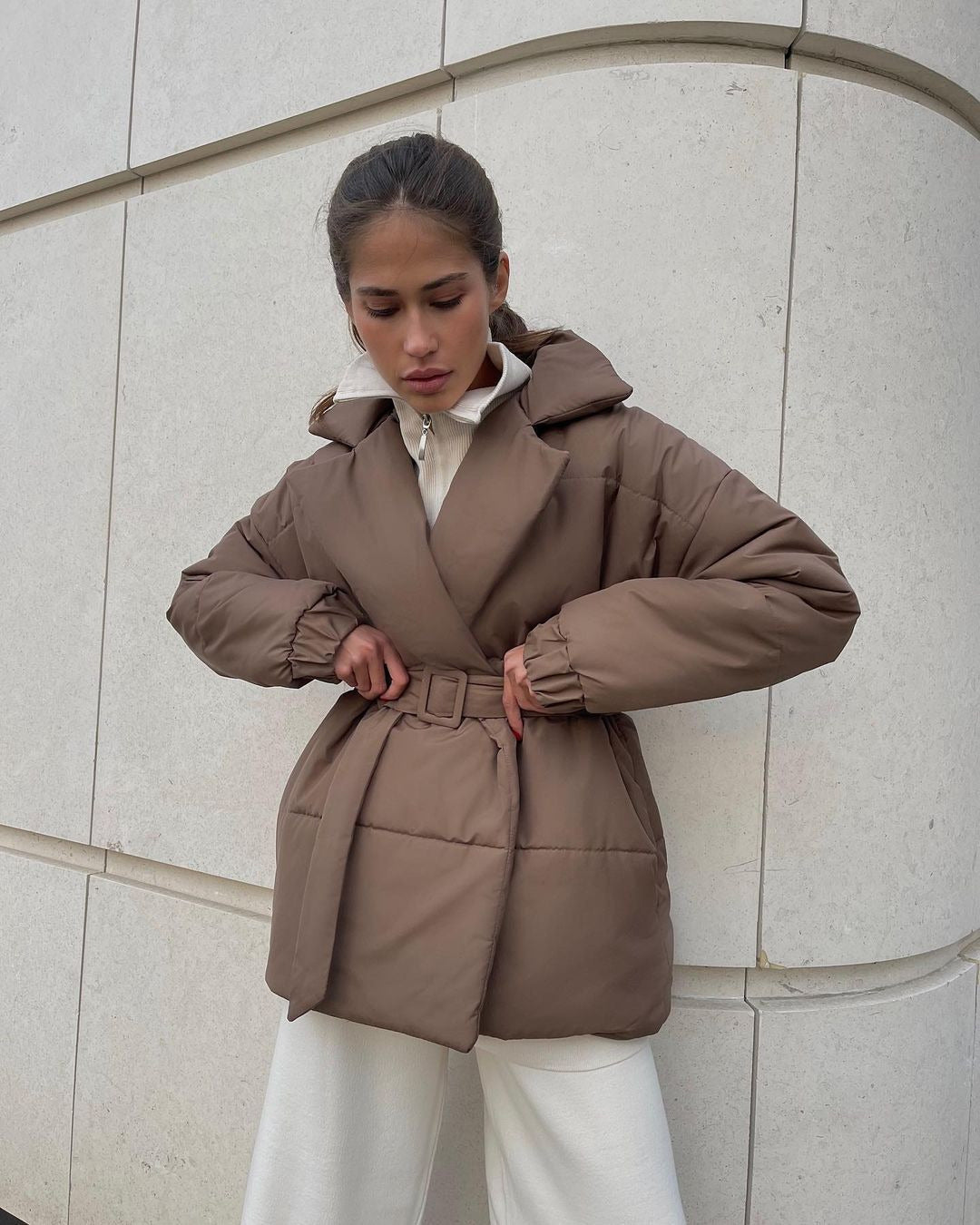 Winter Lapel Waisted  Overcoat