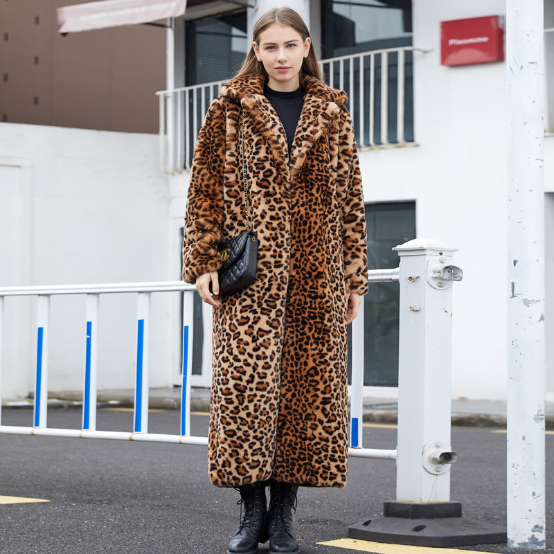 Alexa Faux Fur Leopard Print Coat