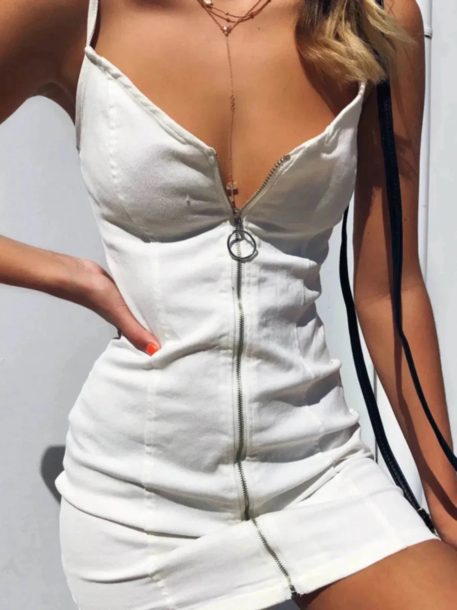 Bad Romance Riley Ring - Zip Mini Dress - Lustreve