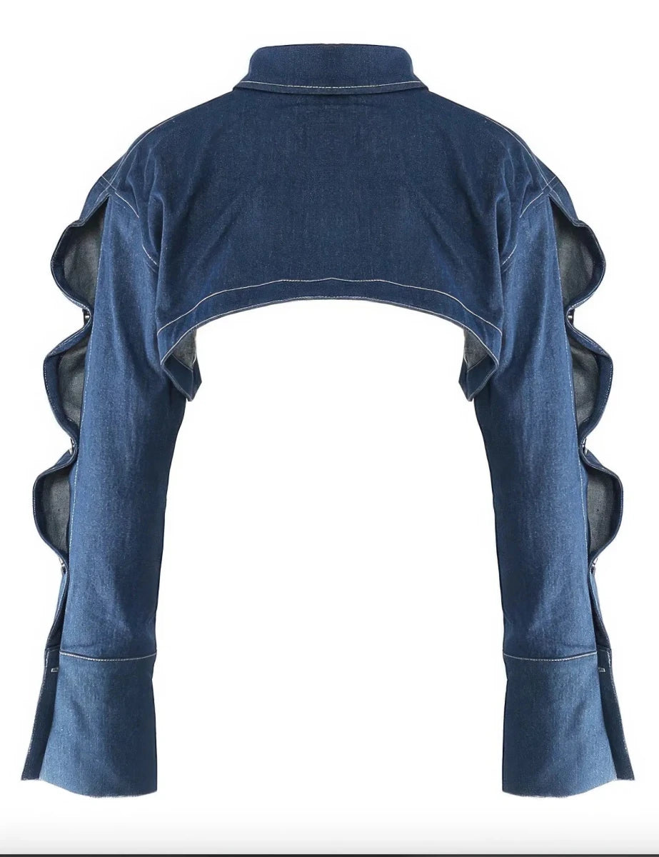 Bare Minimum Cropped Denim Bolero - Lustreve
