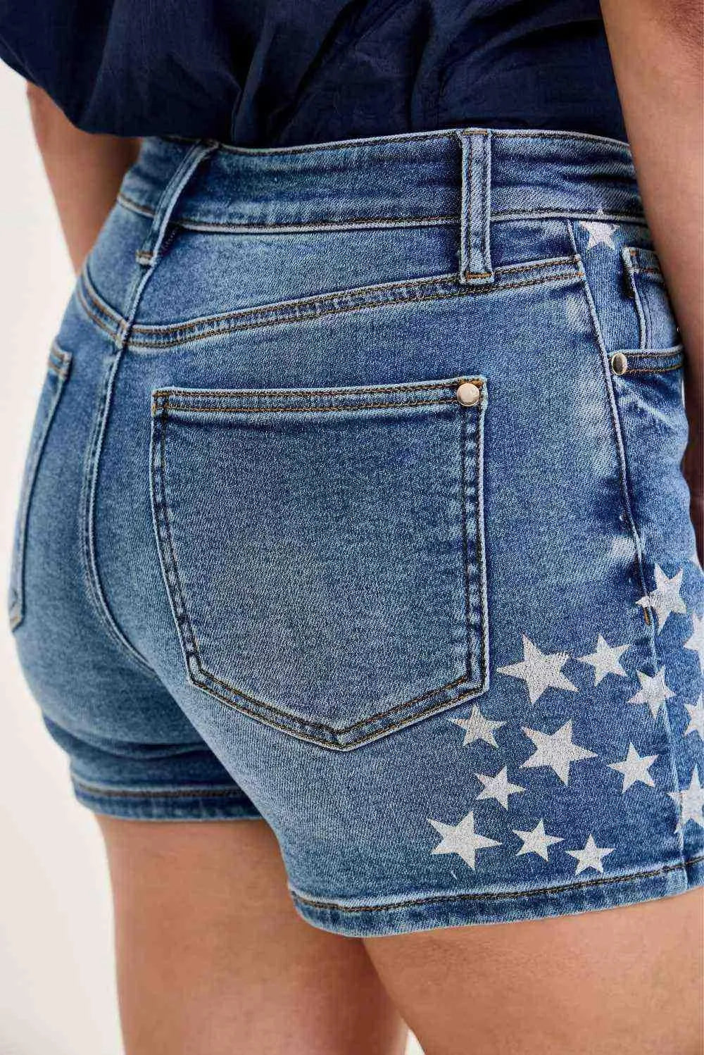 Judy Blue High Rise Slim Short with Star Splatter