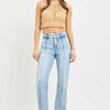 RISEN Tummy Control High Rise Straight Pin Tuck Jeans