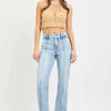 RISEN Tummy Control High Rise Straight Pin Tuck Jeans