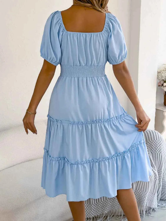 Sky Tiered Flare Dress