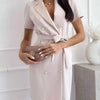 Short Sleeve Tie Waist Mini Dress