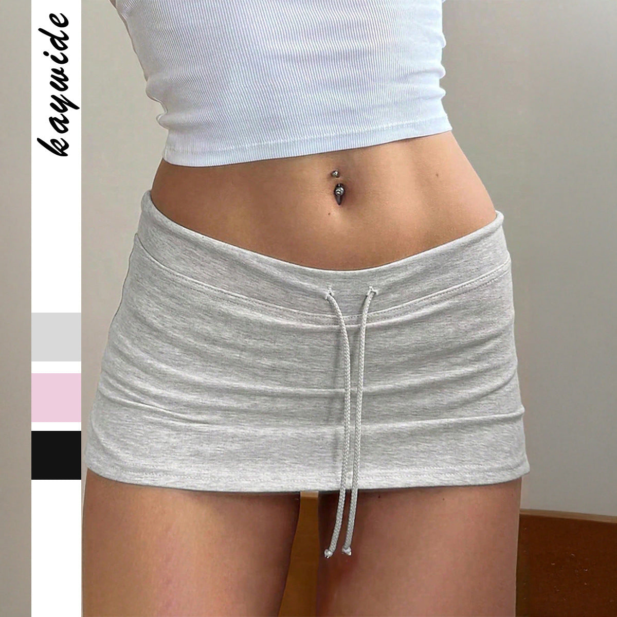 Sexy Style Drawstring Bodycon Mini Skirt