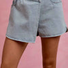 SO ME Washed Denim Wrap Skorts