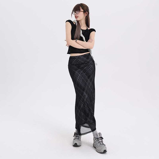 Dinner Date Plaid Maxi Skirt