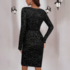 Glamous V-neck Sequin Split Dress