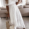 Eyelet Ruffled Hem Off-Shoulder Dress