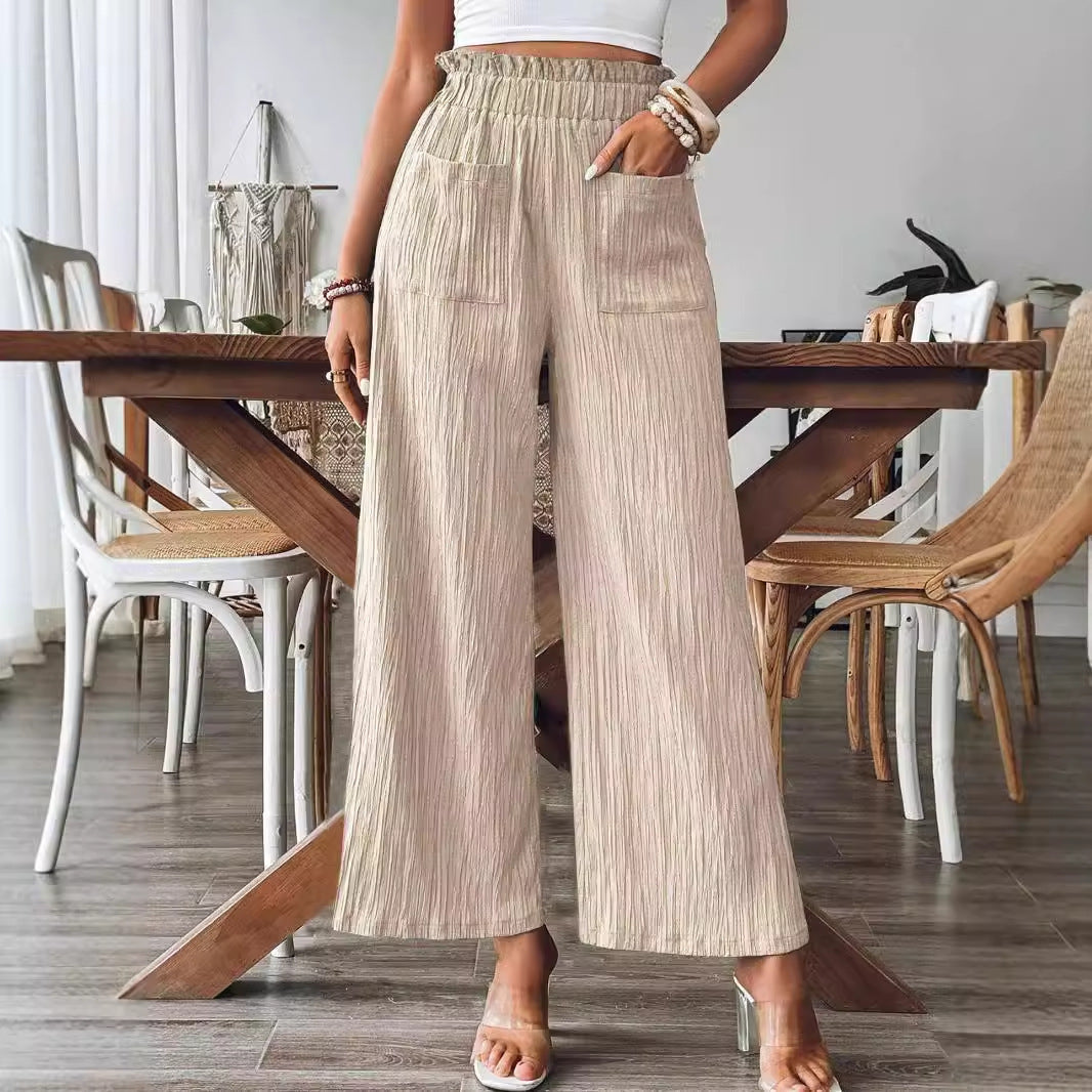 Effortless Breeze Wide-Leg Crinkle Pants