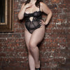 Black Plus Size Cameryn Bodysuit - Lustreve