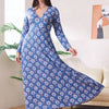 Bloom Where You’re Planted Floral Maxi Dress – Blue - Lustreve