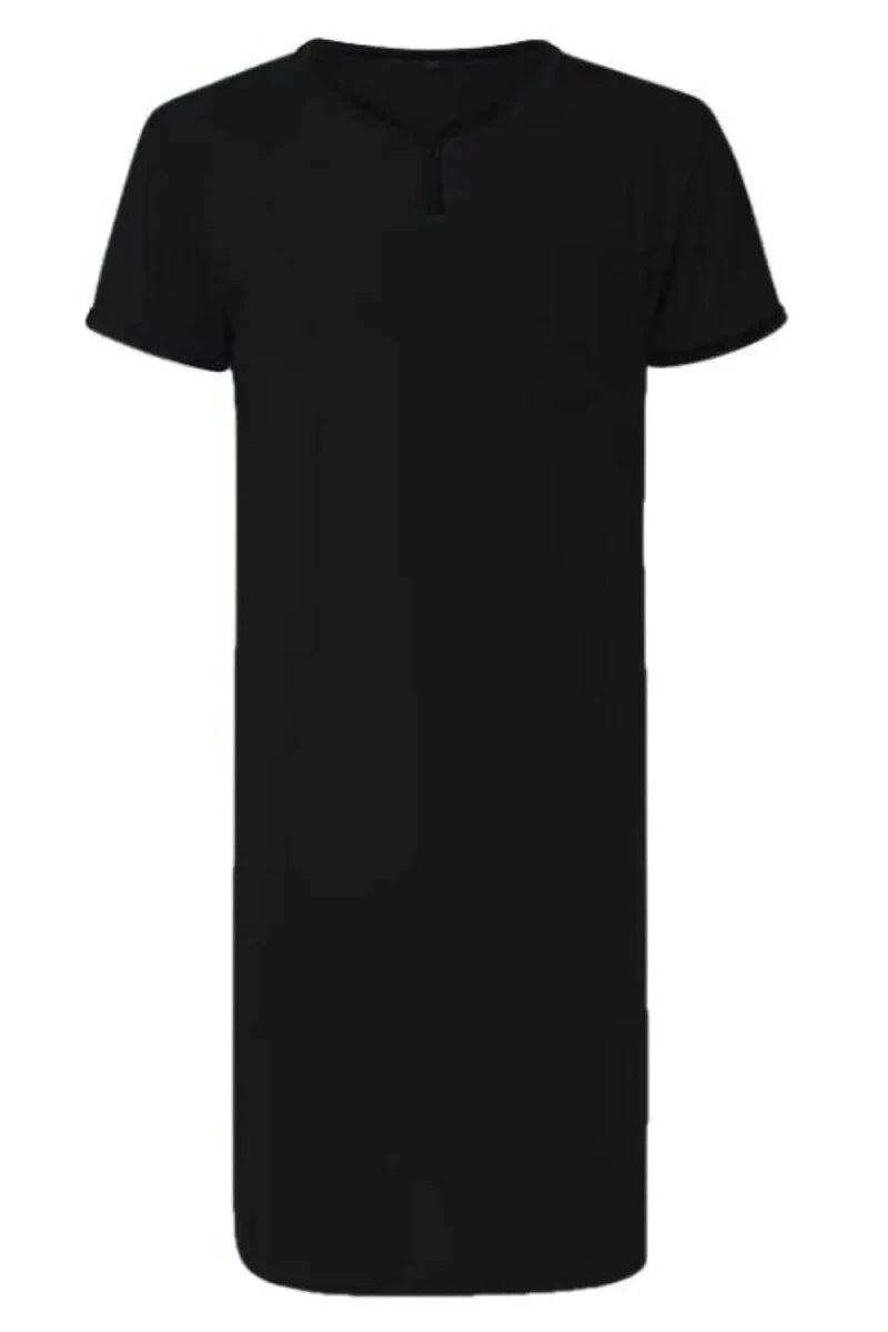 Boyfriend's Plus Size Contrast Trim Short Sleeve Lounge Tee Dress - Lustreve