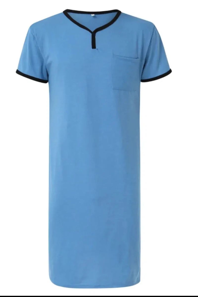 Boyfriend's Plus Size Contrast Trim Short Sleeve Lounge Tee Dress - Lustreve