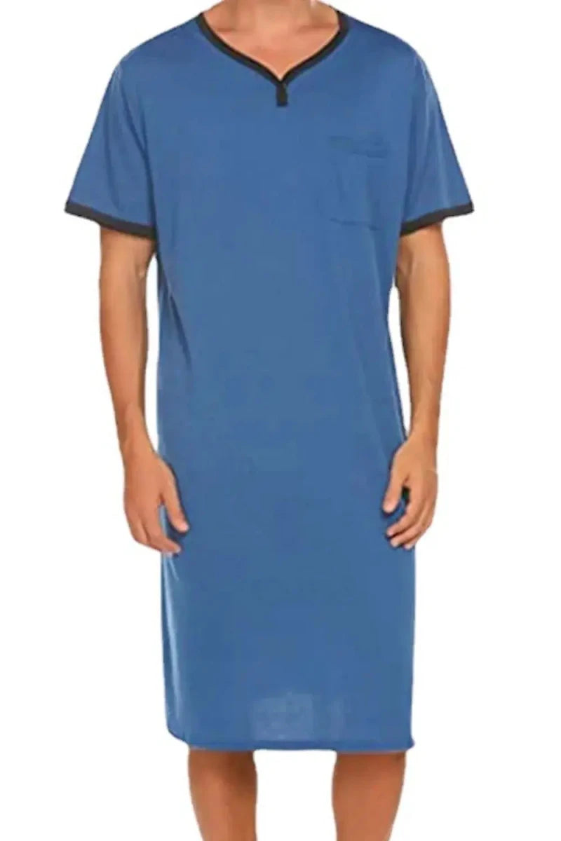 Boyfriend's Plus Size Contrast Trim Short Sleeve Lounge Tee Dress - Lustreve