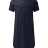 Boyfriends's Full Size Button Detail Short Sleeve Lounge Dress Plus Size - Lustreve