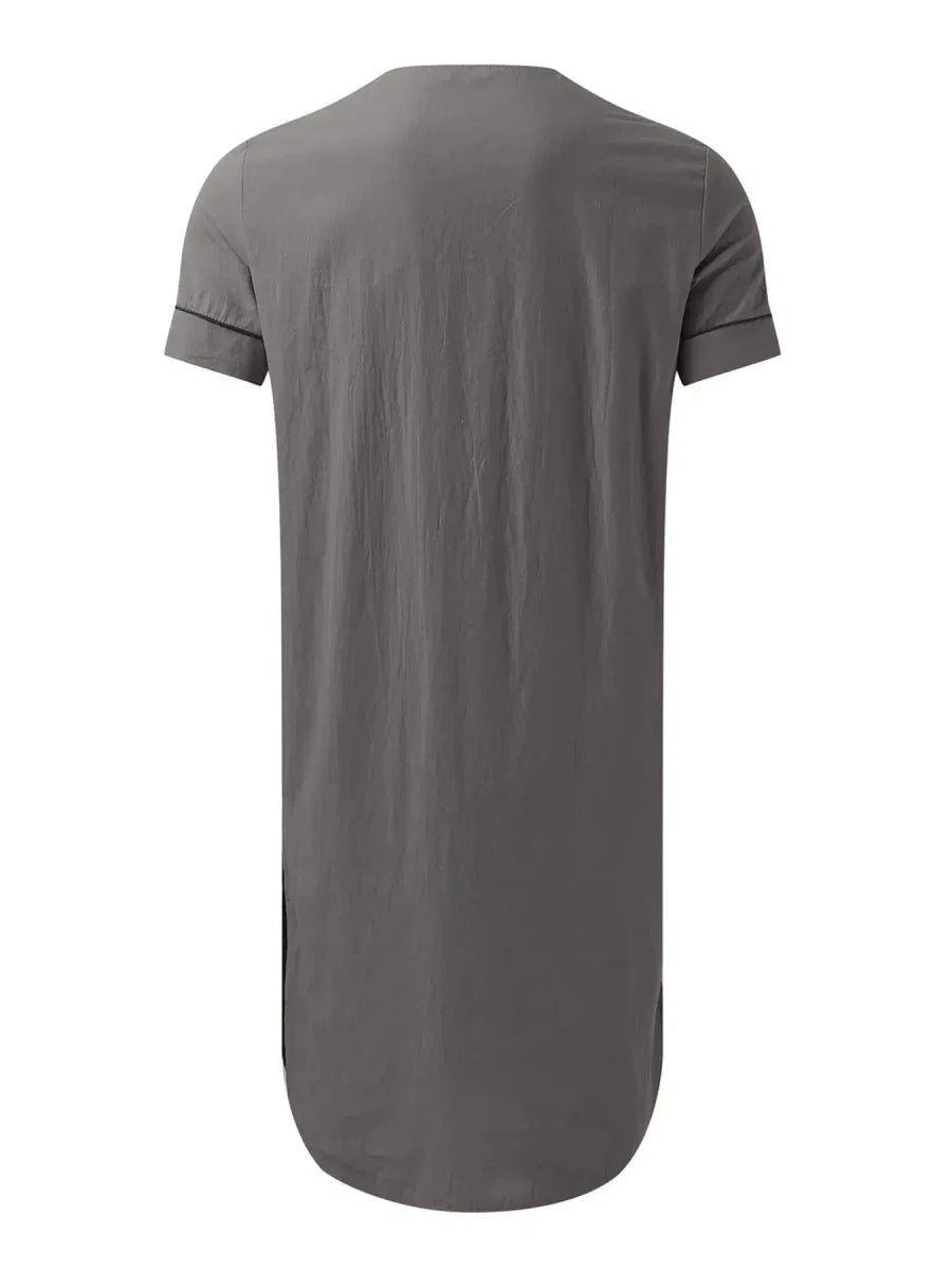 Boyfriends's Full Size Button Detail Short Sleeve Lounge Dress Plus Size - Lustreve