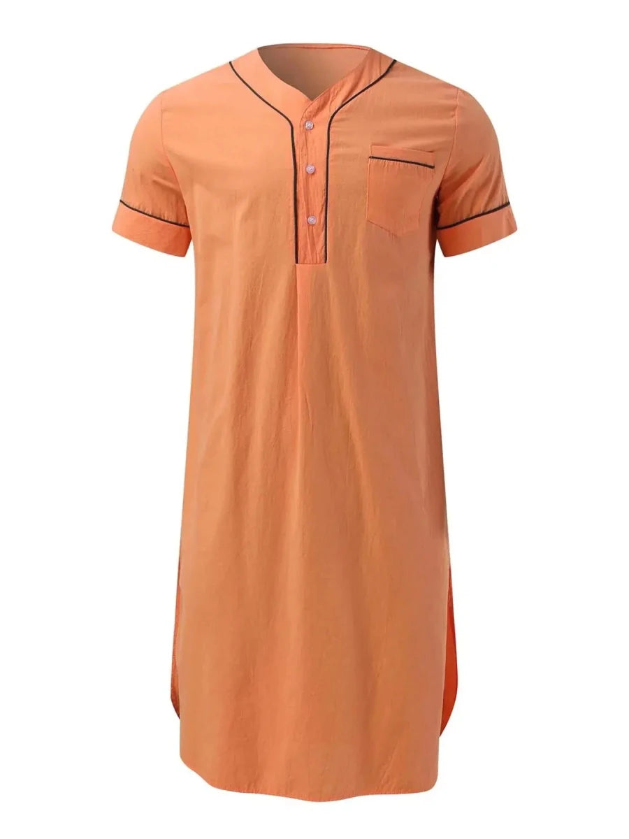Boyfriends's Full Size Button Detail Short Sleeve Lounge Dress Plus Size - Lustreve