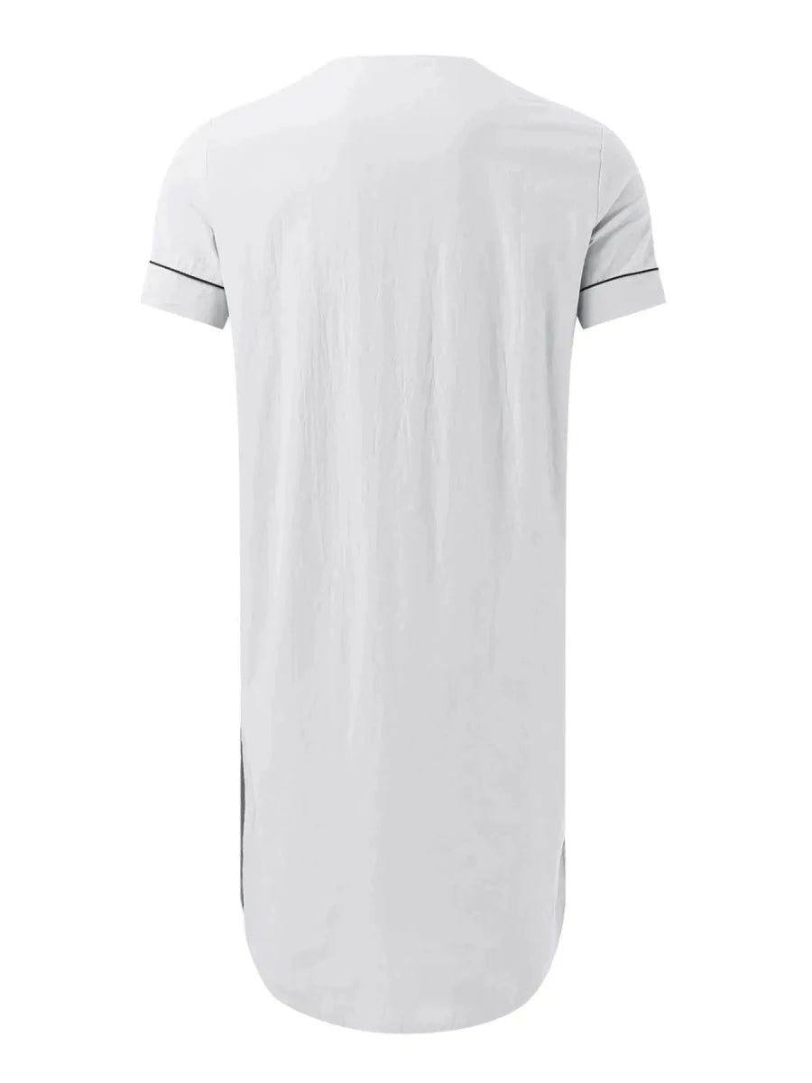 Boyfriends's Full Size Button Detail Short Sleeve Lounge Dress Plus Size - Lustreve